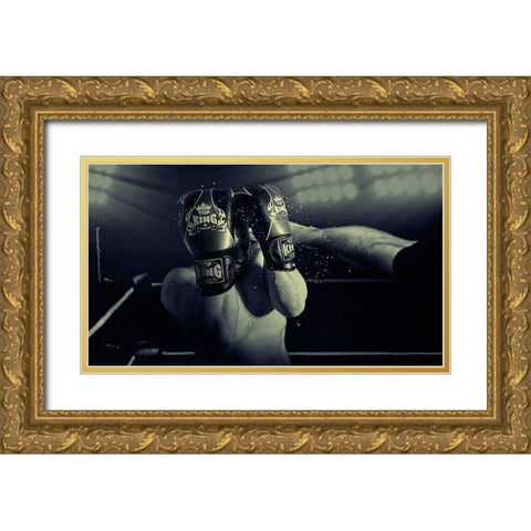 In the Glare of the Lights Gold Ornate Wood Framed Art Print with Double Matting by Vrican, Adrian