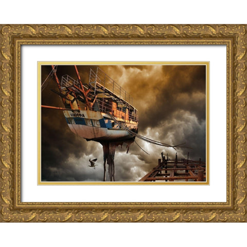 Nimfa Gold Ornate Wood Framed Art Print with Double Matting by Penchev, Radoslav