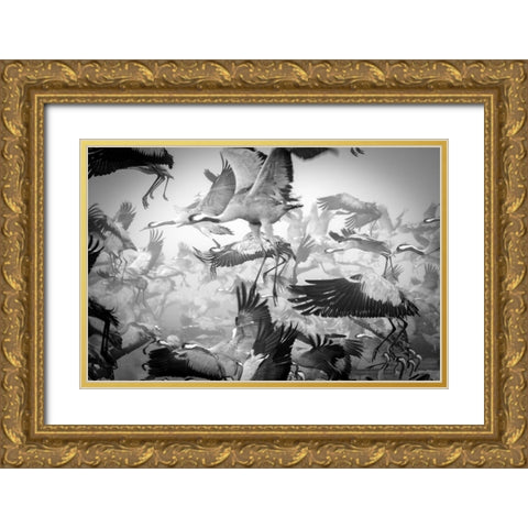 Chaos Gold Ornate Wood Framed Art Print with Double Matting by Meirovich, Ido