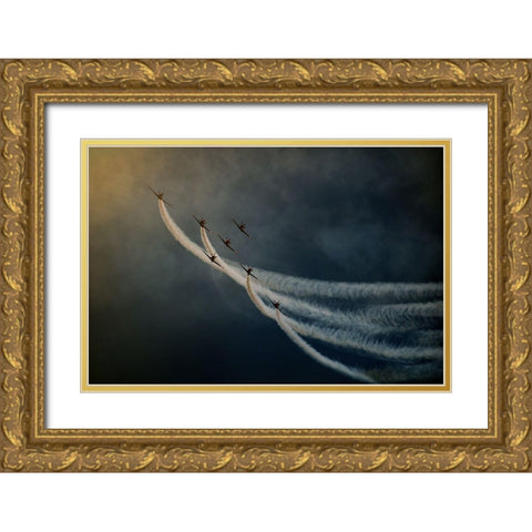 Air show Gold Ornate Wood Framed Art Print with Double Matting by Grambone, Antonio