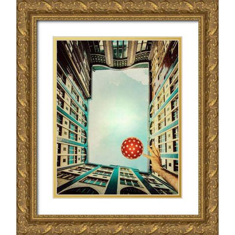 play it Gold Ornate Wood Framed Art Print with Double Matting by Ambra