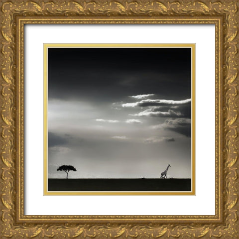15 minutes of happiness Gold Ornate Wood Framed Art Print with Double Matting by Flour, Piet