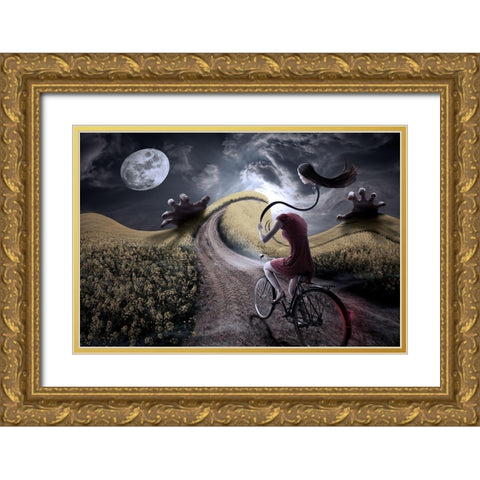 Lightheaded Gold Ornate Wood Framed Art Print with Double Matting by Kiciak, Christophe