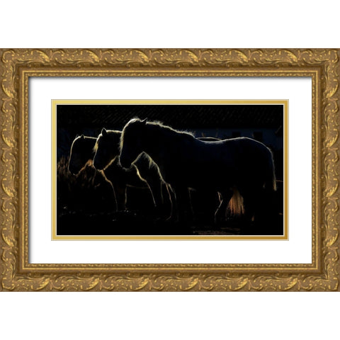 Tripls Gold Ornate Wood Framed Art Print with Double Matting by Romaggi, Michel