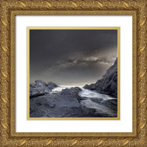 Where is the moon Gold Ornate Wood Framed Art Print with Double Matting by Hristov, Stoyan