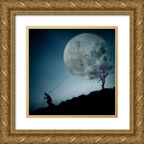 the Dreamer Gold Ornate Wood Framed Art Print with Double Matting by Toto, Final
