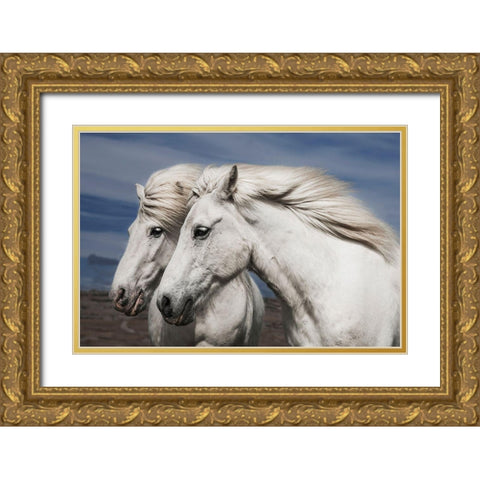 Blowing Gold Ornate Wood Framed Art Print with Double Matting by Ingibergsson, Bragi