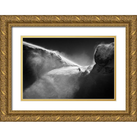 Downstream Gold Ornate Wood Framed Art Print with Double Matting by Svoboda Mqep, Peter