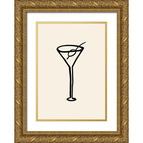 Shaken, Not Stirred Gold Ornate Wood Framed Art Print with Double Matting by Artographie Studio