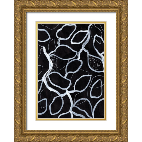 Tangled Gold Ornate Wood Framed Art Print with Double Matting by Artographie Studio