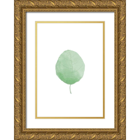 Single Leaf Gold Ornate Wood Framed Art Print with Double Matting by Artographie Studio