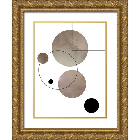 Abstract Series 01 Gold Ornate Wood Framed Art Print with Double Matting by Artographie Studio