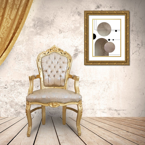 Abstract Series 02 Gold Ornate Wood Framed Art Print with Double Matting by Artographie Studio