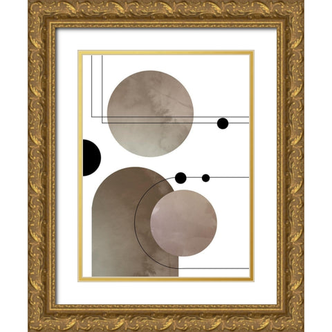 Abstract Series 02 Gold Ornate Wood Framed Art Print with Double Matting by Artographie Studio