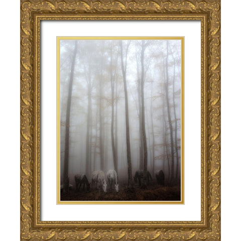 Fog Gold Ornate Wood Framed Art Print with Double Matting by Martini, Francesco