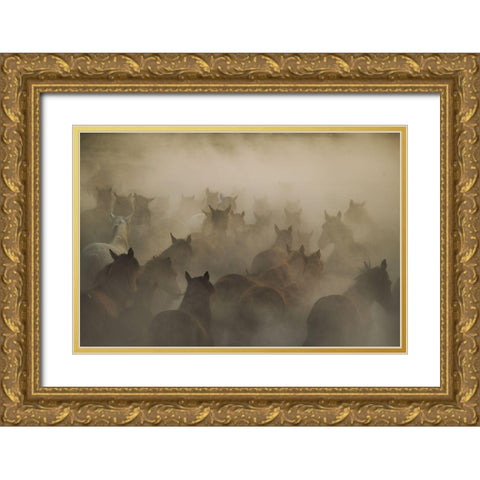 In Dust Gold Ornate Wood Framed Art Print with Double Matting by Taskin, Huseyin