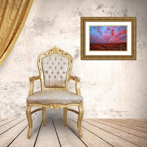 Symphany over Badlands Gold Ornate Wood Framed Art Print with Double Matting by Fan, John