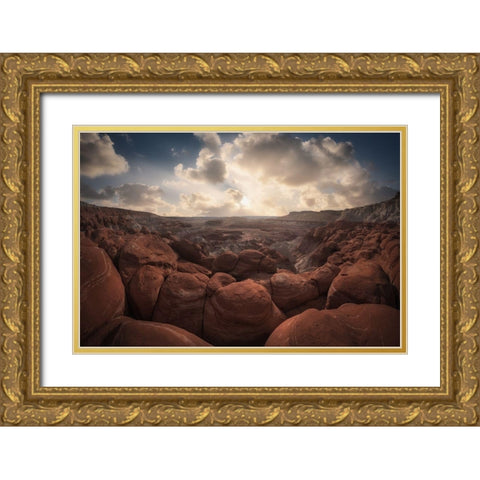 Paria Rimrocks Gold Ornate Wood Framed Art Print with Double Matting by Turienzo, Carlos F