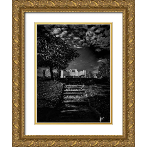 Tombstone Shadow No 9 Gold Ornate Wood Framed Art Print with Double Matting by Carson, Brian
