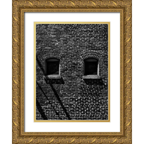 Toronto Distillery District Windows No 1 Gold Ornate Wood Framed Art Print with Double Matting by Carson, Brian