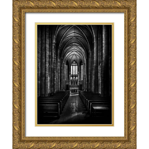 Trinity College Chapel Gold Ornate Wood Framed Art Print with Double Matting by Carson, Brian