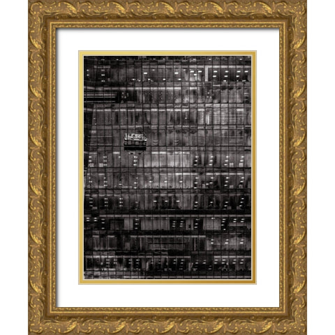 Window Washing No 9 Gold Ornate Wood Framed Art Print with Double Matting by Carson, Brian