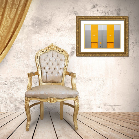 Yellow Mirror Gold Ornate Wood Framed Art Print with Double Matting by Niezen, Jan