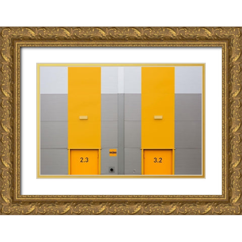 Yellow Mirror Gold Ornate Wood Framed Art Print with Double Matting by Niezen, Jan
