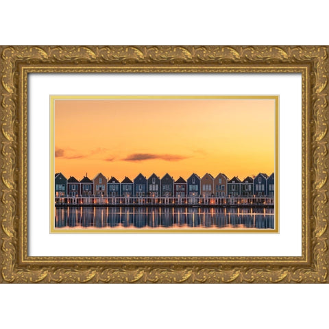 Fragile like feather Gold Ornate Wood Framed Art Print with Double Matting by Nakul Photography