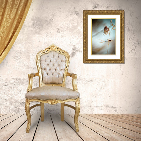 Dream in blue Gold Ornate Wood Framed Art Print with Double Matting by Bravin, Fabien
