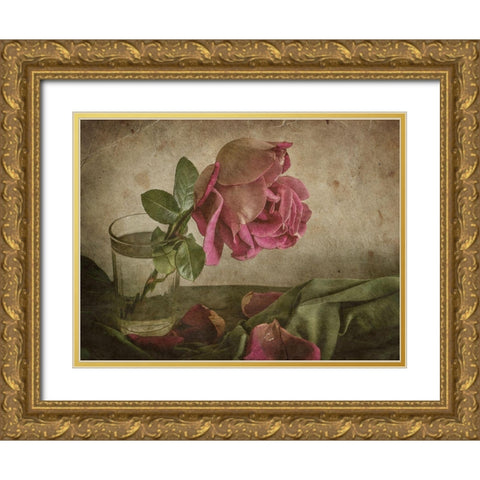 Tear of Rose Gold Ornate Wood Framed Art Print with Double Matting by Tokarev, Igor