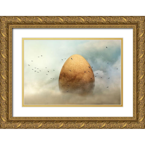 genesis Gold Ornate Wood Framed Art Print with Double Matting by Flour, Piet