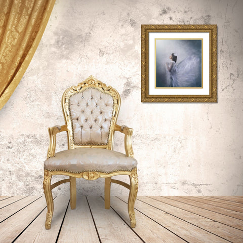 pray of angel Gold Ornate Wood Framed Art Print with Double Matting by Ryanholy