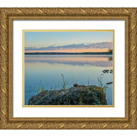 Yellowstone Lake-Yellowstone National Park-Wyoming-USA Gold Ornate Wood Framed Art Print with Double Matting by Fitzharris, Tim