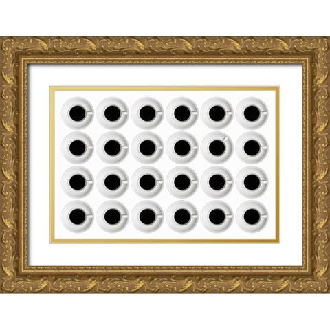 Cups Gold Ornate Wood Framed Art Print with Double Matting by Eisele, Stefan