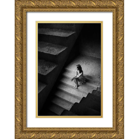 Untitled No 4821 Gold Ornate Wood Framed Art Print with Double Matting by Kisworo, Sebastian