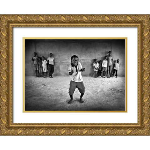 The performer Gold Ornate Wood Framed Art Print with Double Matting by Apers, Marc