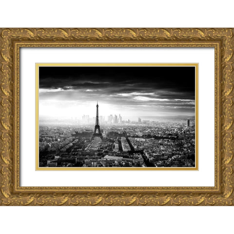 Paris Gold Ornate Wood Framed Art Print with Double Matting by Marx, Jaco