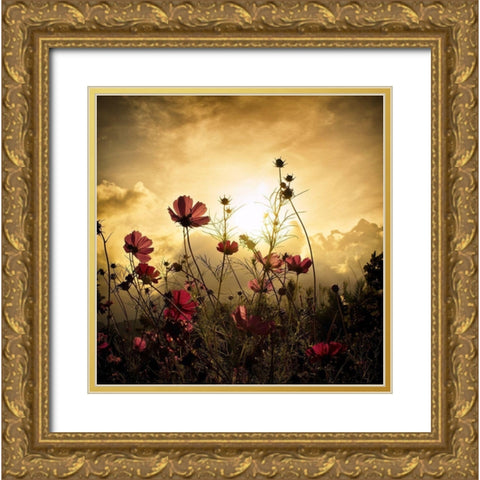 Watching the Sun Gold Ornate Wood Framed Art Print with Double Matting by Marcel, Christian