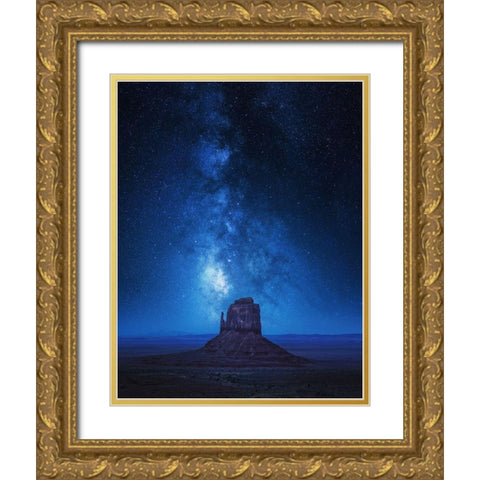 Monument Milkyway Gold Ornate Wood Framed Art Print with Double Matting by Pablo De, Juan