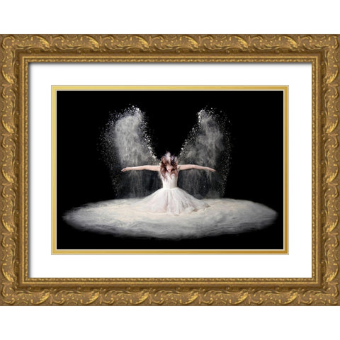 Dust Wings Gold Ornate Wood Framed Art Print with Double Matting by Pentony Ma, Pauline