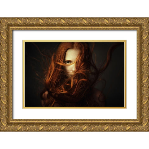 Untitled No 5391 Gold Ornate Wood Framed Art Print with Double Matting by Ageev, Dmitry