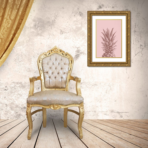 Pinapple Pink 05 Gold Ornate Wood Framed Art Print with Double Matting by Artographie Studio