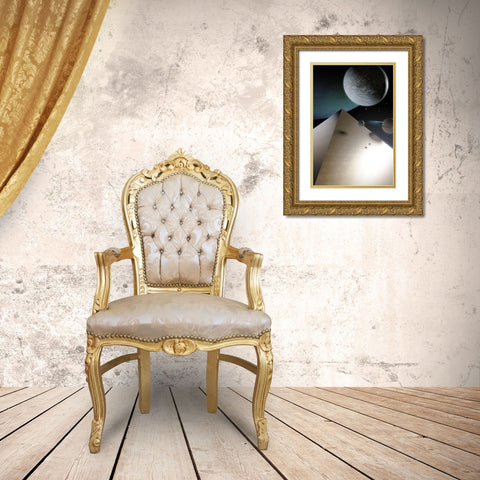 Ksms Gold Ornate Wood Framed Art Print with Double Matting by Malibtt