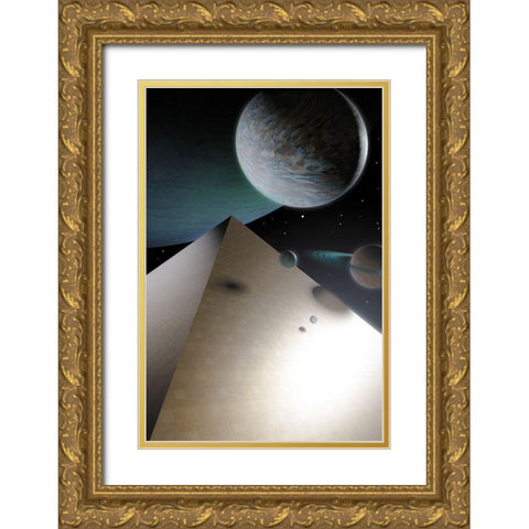 Ksms Gold Ornate Wood Framed Art Print with Double Matting by Malibtt
