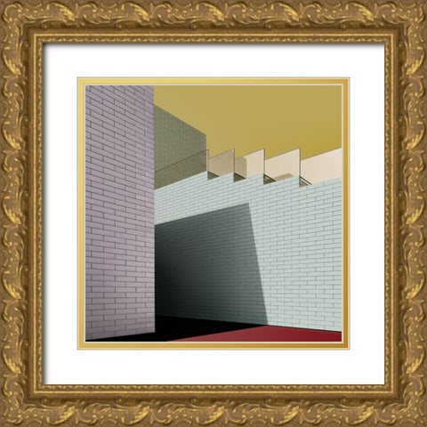 Urban Abstract Gold Ornate Wood Framed Art Print with Double Matting by Schuster, Inge