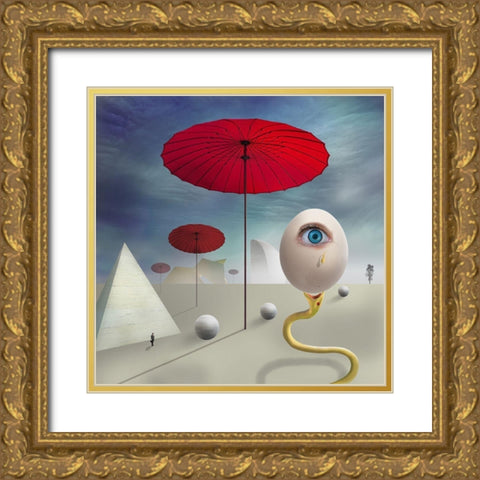 The Egg of Creation Gold Ornate Wood Framed Art Print with Double Matting by Hammer, Peter