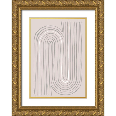 Arch Pair 002 Gold Ornate Wood Framed Art Print with Double Matting by Artographie Studio