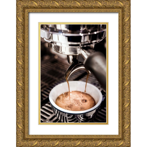 Coffee 002 Gold Ornate Wood Framed Art Print with Double Matting by Artographie Studio