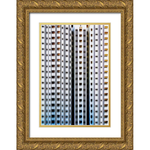 Abstract Building Gold Ornate Wood Framed Art Print with Double Matting by Mohammad Hossein, Hamid